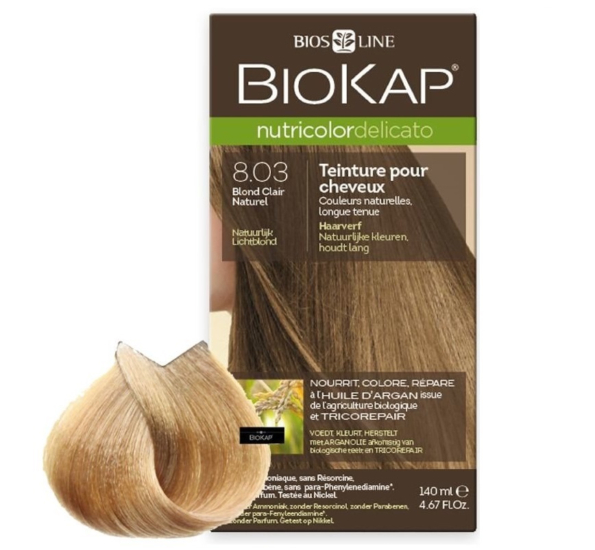 BioKap Nutricolor Delicato Rapid 8.03 Blond Clair Naturel 140 ml