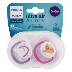 Avent Sucette Ultra Air Animals 0-6m Girl Peng/Bird