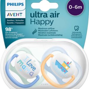 Avent Sucette Ultra Air Happy 0-6m Boy Mama/Boat Scf080/01
