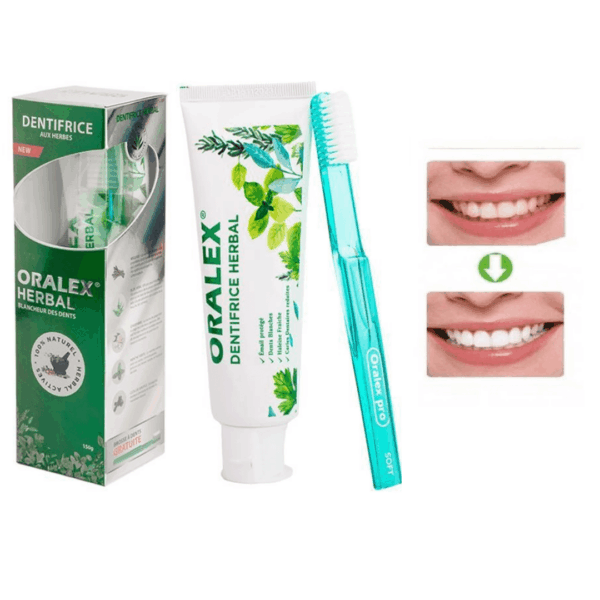 Oralex Dentifrice Herbal aux Herbes Blancheur avec Brosse à Dents Offerte.